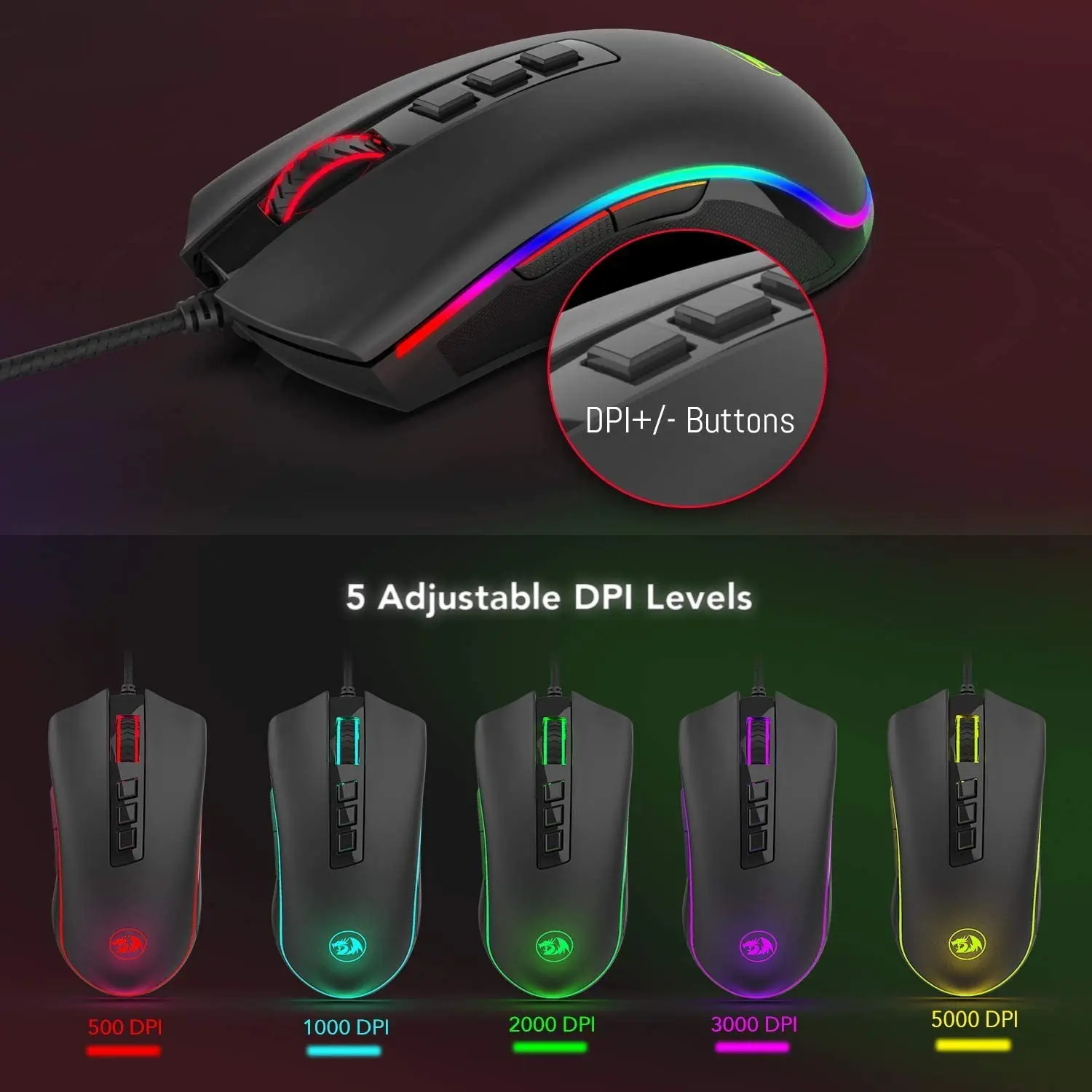 Mouse Gamer Redragon Cobra M711 RGB